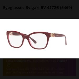 Bvlgari BV4172B 5469 Bordeaux on Transparent Red Eyeglasses 50-18-140